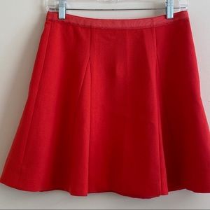 J Crew Red Fit & Flare  Skirt